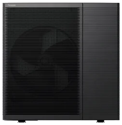 Manufacturer photo of the Panasonic Aquarea L series outdoor unit in dark grey
